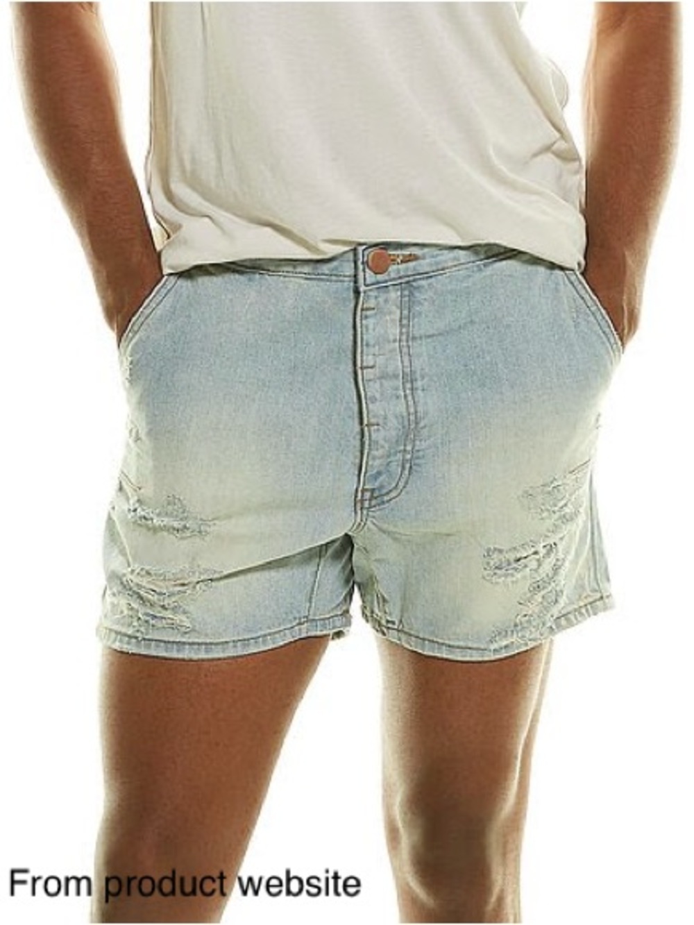 One Teaspoon Light Blue Distressed Men's Denim Shorts